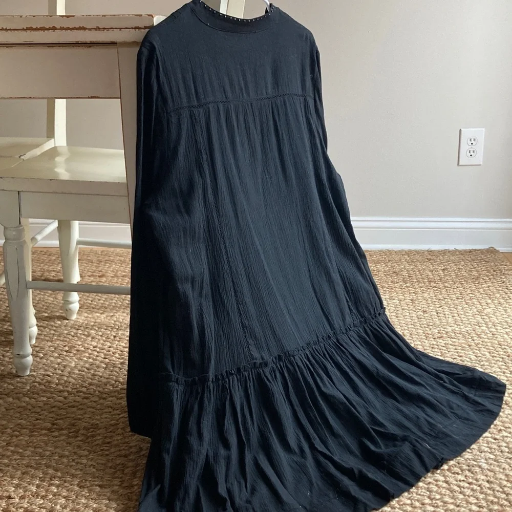New: Pomander Place V-Neck Ophelia Drop Waist Coverup Dress. Black. Size XXL